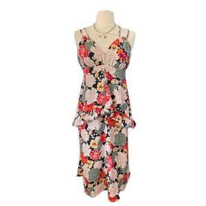 Tiered Floral Dress Sz S new